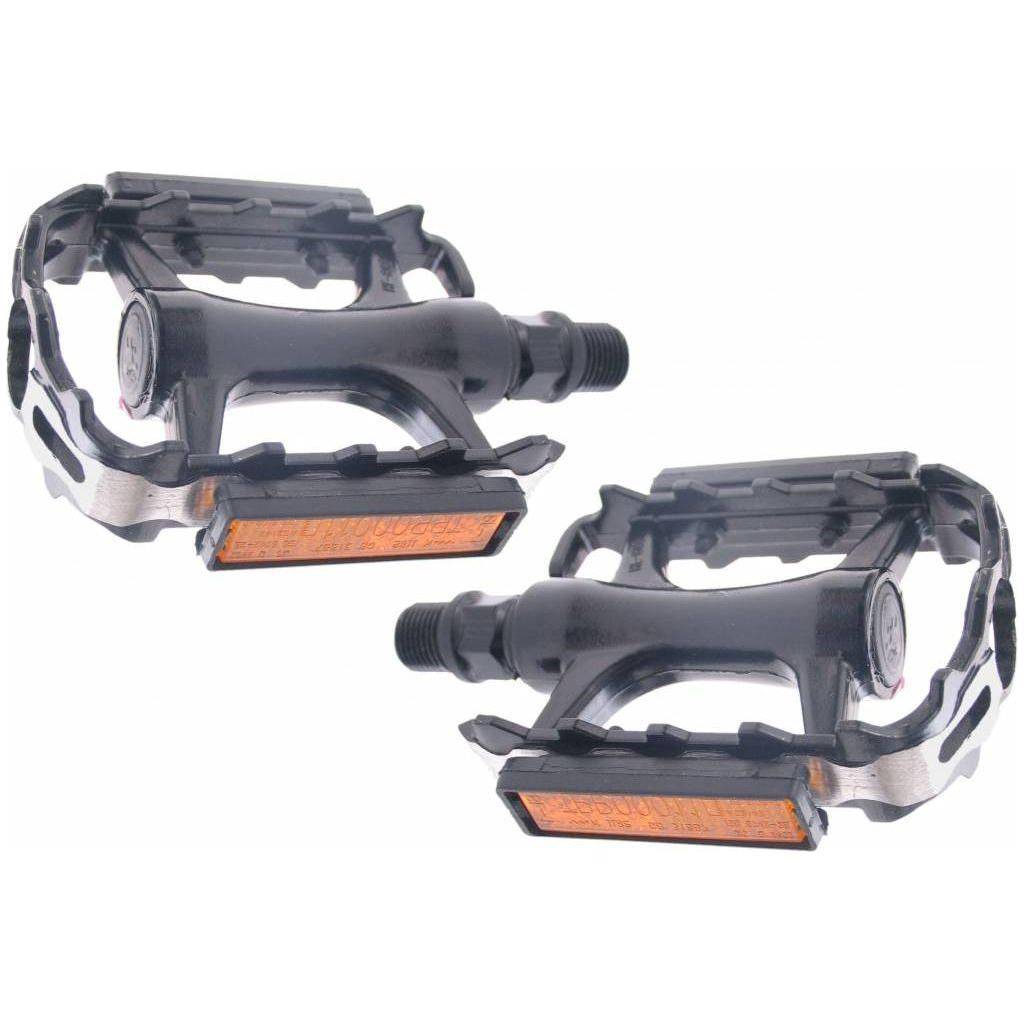 Edge Pedaalset Mtb Low Profile - Aluminium Zwart Met Polish Zijkant - Le Coq Wielerartikelen