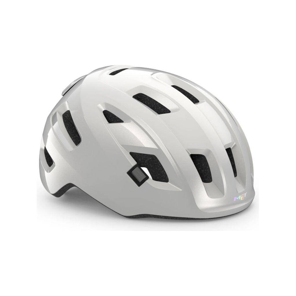 MET E-Bike helm E-Mob in mossgrijs met verstelbare pasvorm, geschikt voor fietsers met 52-56 cm hoofdomtrek.