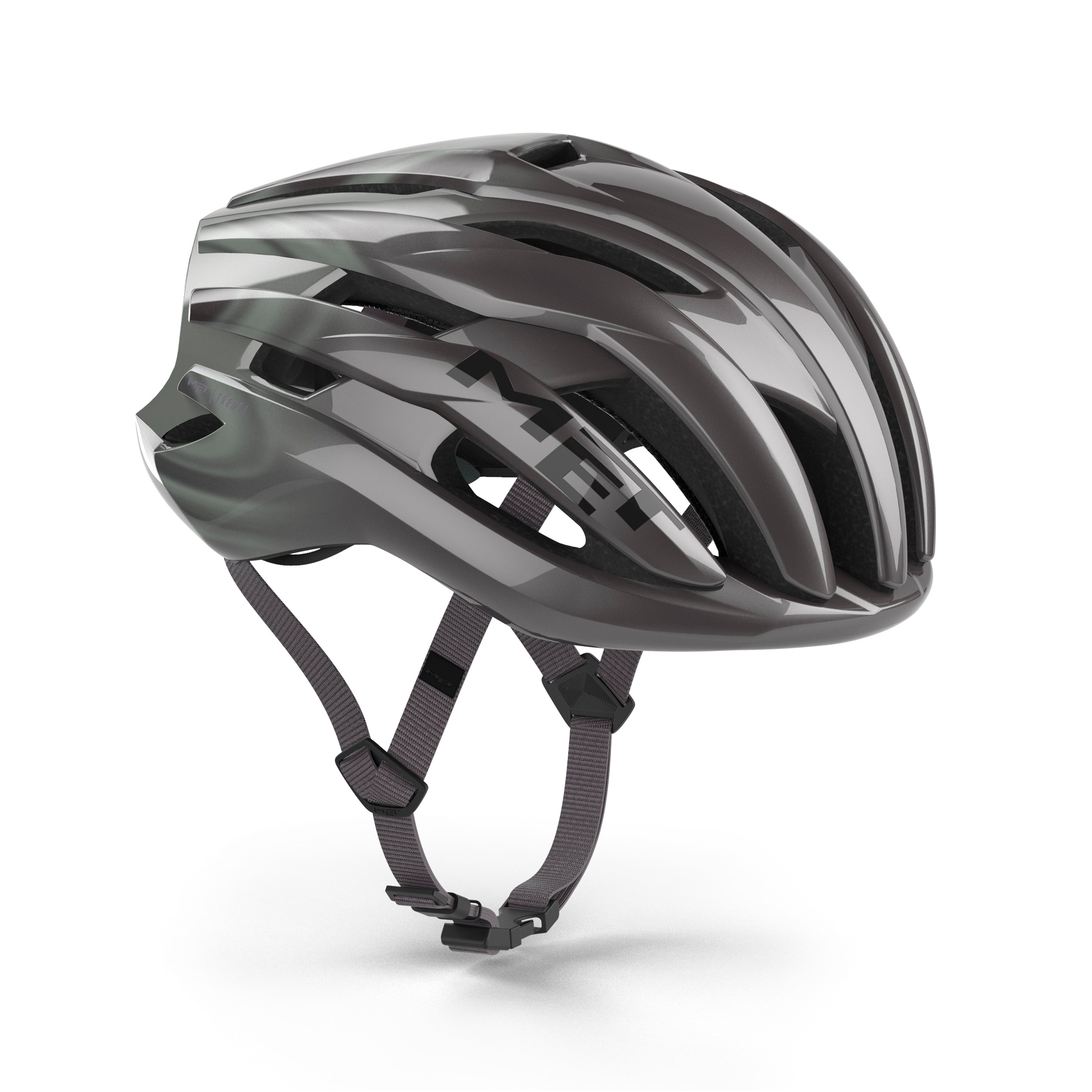 Rode MET Trenta MIPS racefietshelm met verstelbare ventilatieopeningen en stevige straps voor wielrenners.