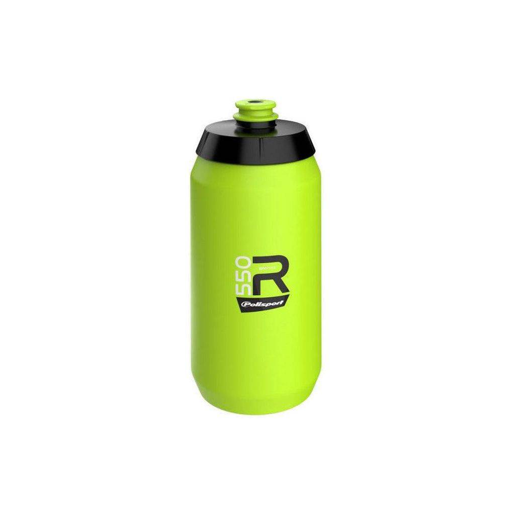 Transparante Polisport RS550 lichtgewicht bidon van 550 ml voor fietsers, duurzaam en gemakkelijk te gebruiken.