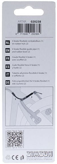 Simson Remkabelbuis V-Brake Flexibel Incl. Rubbers