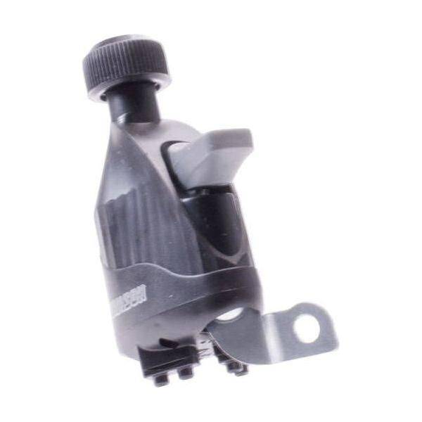 Simson Dynamo links rubber loopwiel, zichtbaar in de afbeelding, ontworpen voor fiets- en motorbeugels, duurzame en betrouwbare component