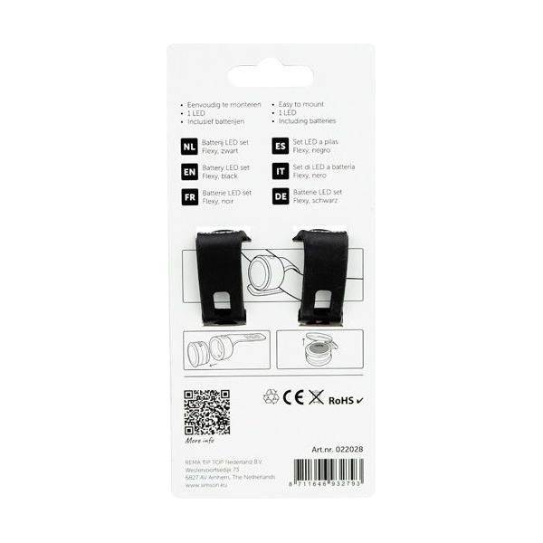 Verlichtingsset Simson 'Flexy' Led Set - Zwart - Le Coq Wielerartikelen