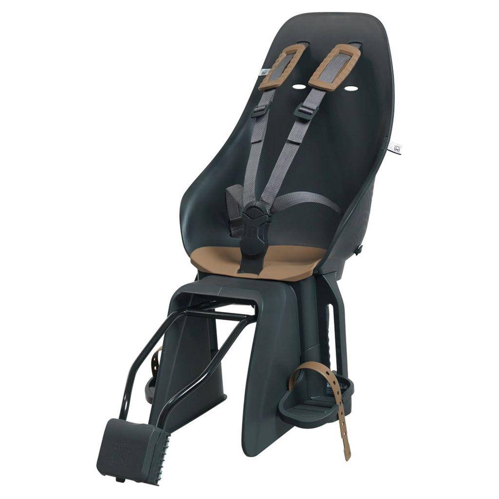 Urban Iki achterzitje voor fiets, zwart, geschikt voor framebevestiging, comfortabel en veilig voor kinderen.