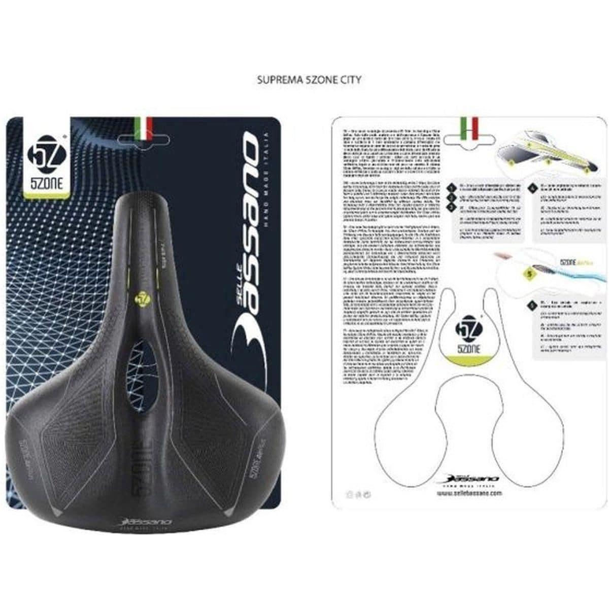 Selle Bassano Fietszadel Suprema 5Zone El Stad - Zwart - Le Coq Wielerartikelen