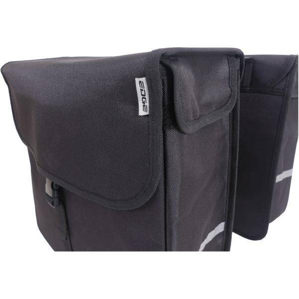 Edge Dubbele Fietstas Luxe Shopper 40 Liter 38 X 40 X 14Cm (2X) - Zwart - Le Coq Wielerartikelen
