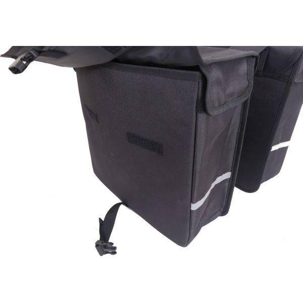 Edge Dubbele Fietstas Luxe Shopper 40 Liter 38 X 40 X 14Cm (2X) - Zwart - Le Coq Wielerartikelen
