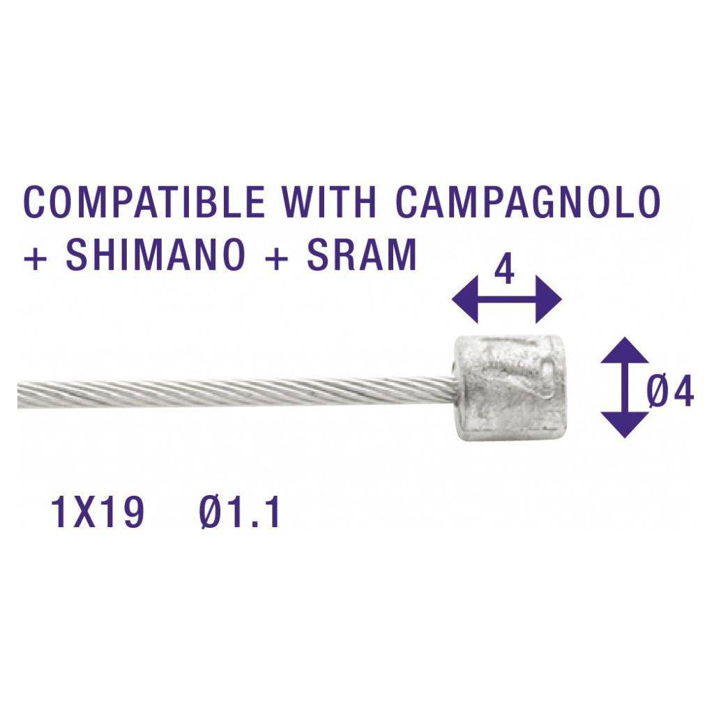 Schakel Binnenkabel Elvedes 2250Mm Rvs - Le Coq Wielerartikelen