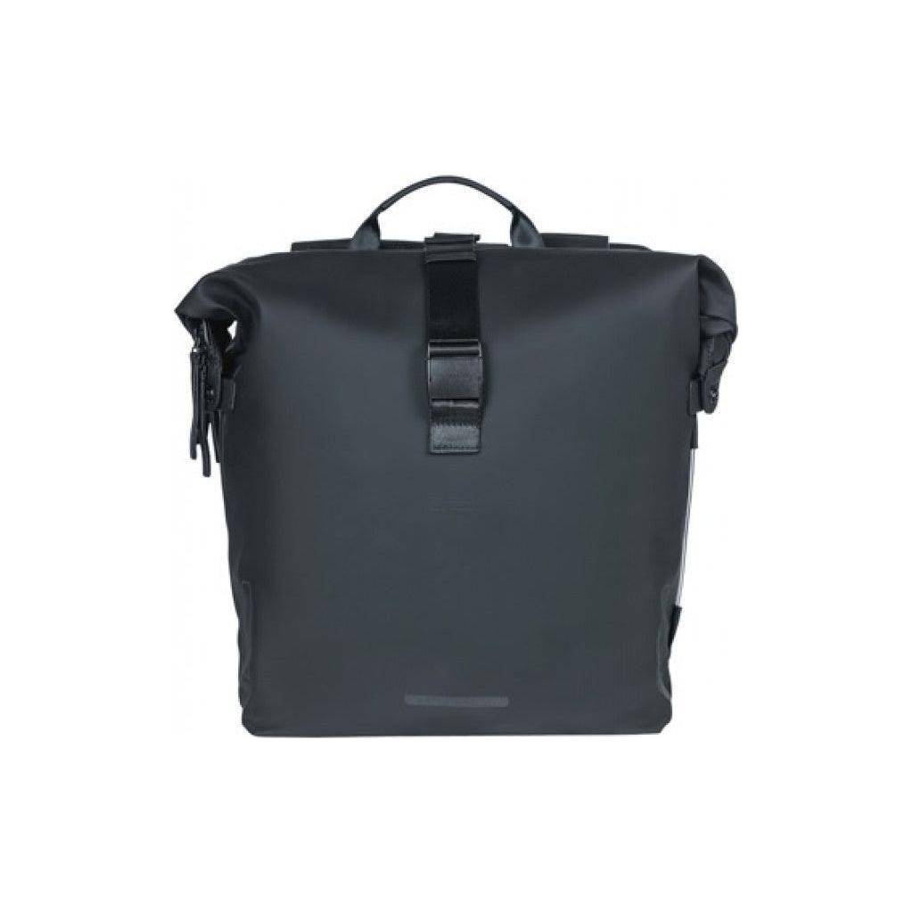 Basil Dubbele fietstas Soho Nordlicht met 41 liter capaciteit, zwart, 31x13x37 cm, geschikt voor fietsaccu en bagage.