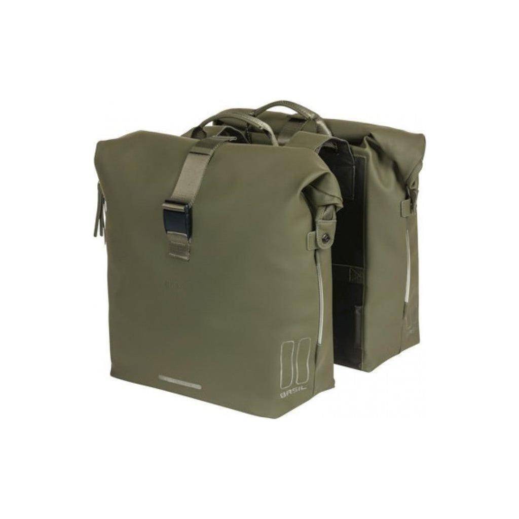 Basil Dubbele fietstas Soho Nordlicht, 41 liter, zwart, met verstelbare riemen en afmetingen 31x13x37 cm voor fietstoepassingen