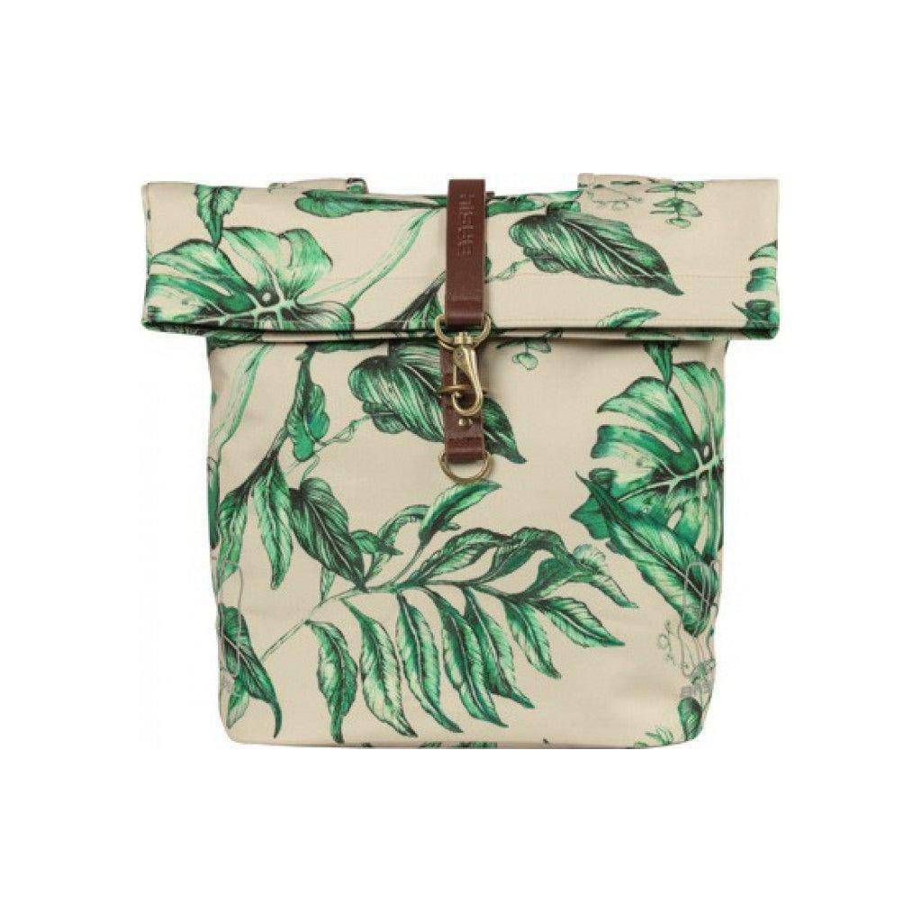 Basil dubbele fietstas Ever-Green, 28-32 liter, zwart, met verstelbare strap en waterbestendige stof, geschikt voor fietsaccessoire.