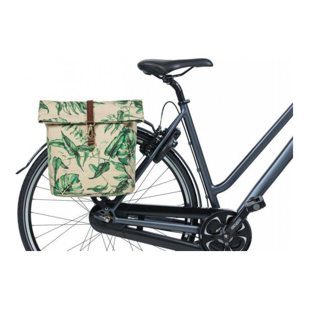 Basil dubbele fietstas Ever-Green, waterbestendig, 28 liter, voor bagagedrager, zwart, met reflecterende details