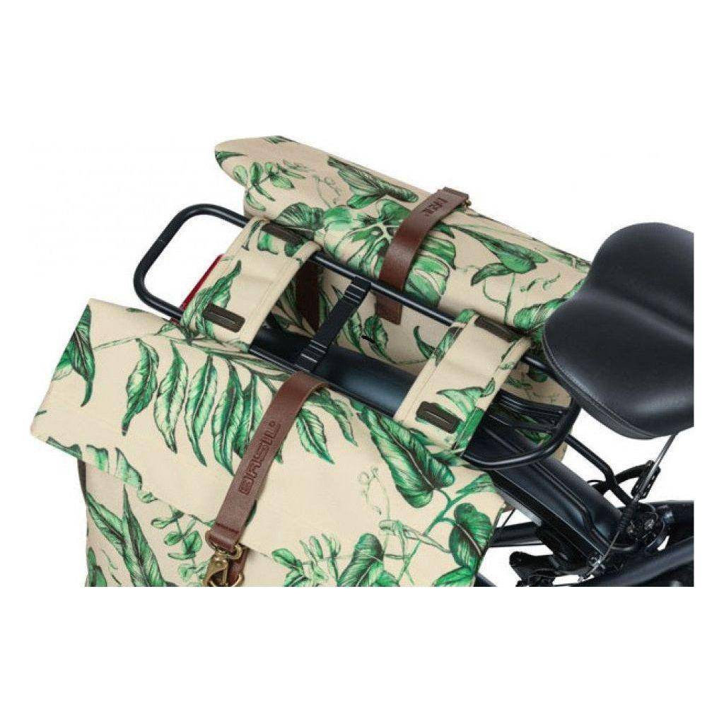 Basil dubbele fietstas Ever-Green, 28-32 liter, zwart, 28x16x35 cm, geschikt voor bagagedragers, stevig en waterbestendig