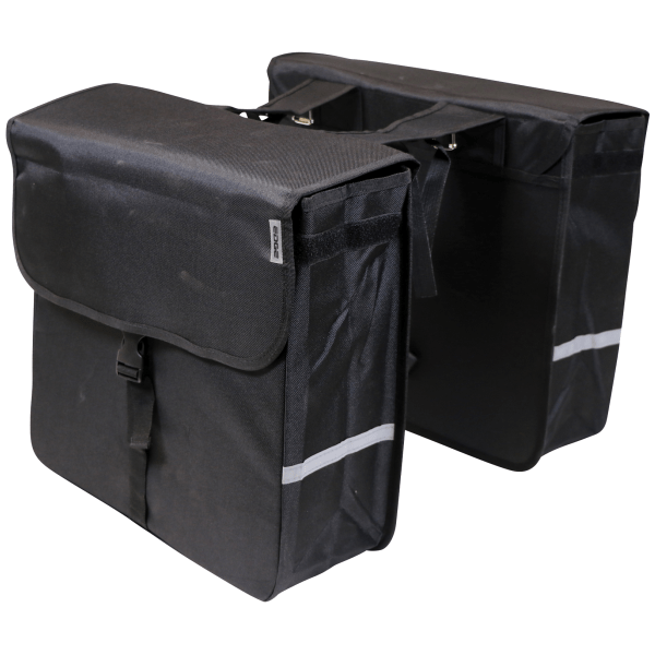Edge Dubbele Fietstas Luxe Shopper 40 Liter 38 X 40 X 14Cm (2X) - Zwart - Le Coq Wielerartikelen