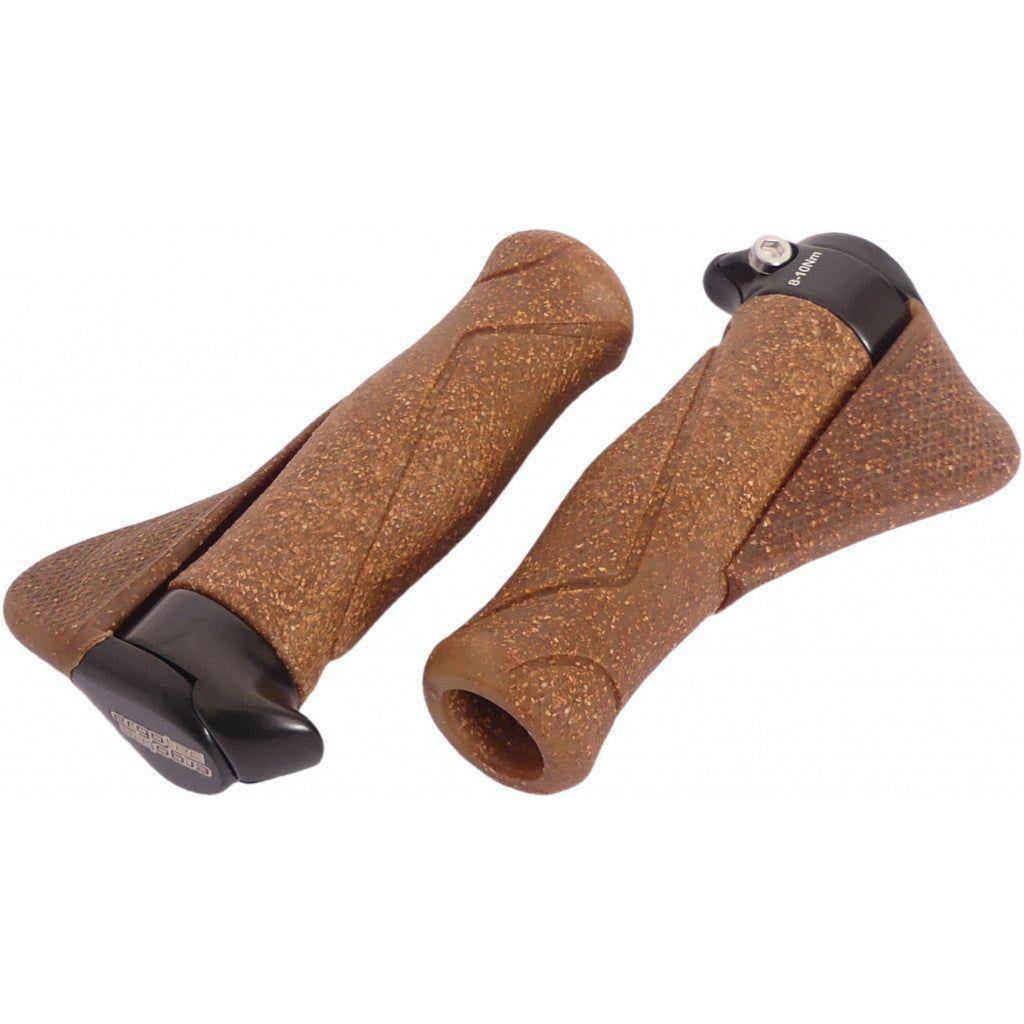 Ergotec Mf1 Kurk / Aluminium 130+130 Mm - Bruin / Zwart Handvatset - Le Coq Wielerartikelen