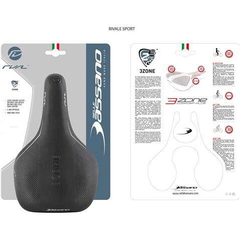 Selle Bassano Fietszadel Rivale 3Zone Sport Zwart+Achterlicht - Le Coq Wielerartikelen