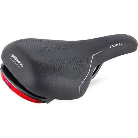 Selle Bassano Fietszadel Rivale 3Zone Sport Zwart+Achterlicht - Le Coq Wielerartikelen