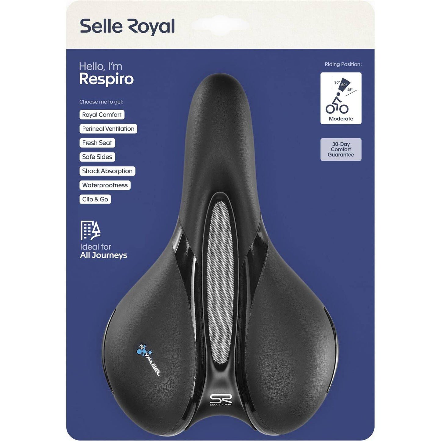 Selle Royal Fietszadel Respiro Moderate Zwart - Le Coq Wielerartikelen