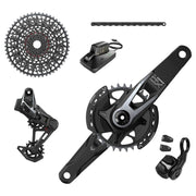 Sram X0 Eagle T Axs D1 groepset met schakelhendel en derailleur, zwart en robuust ontwerp voor mountainbiken