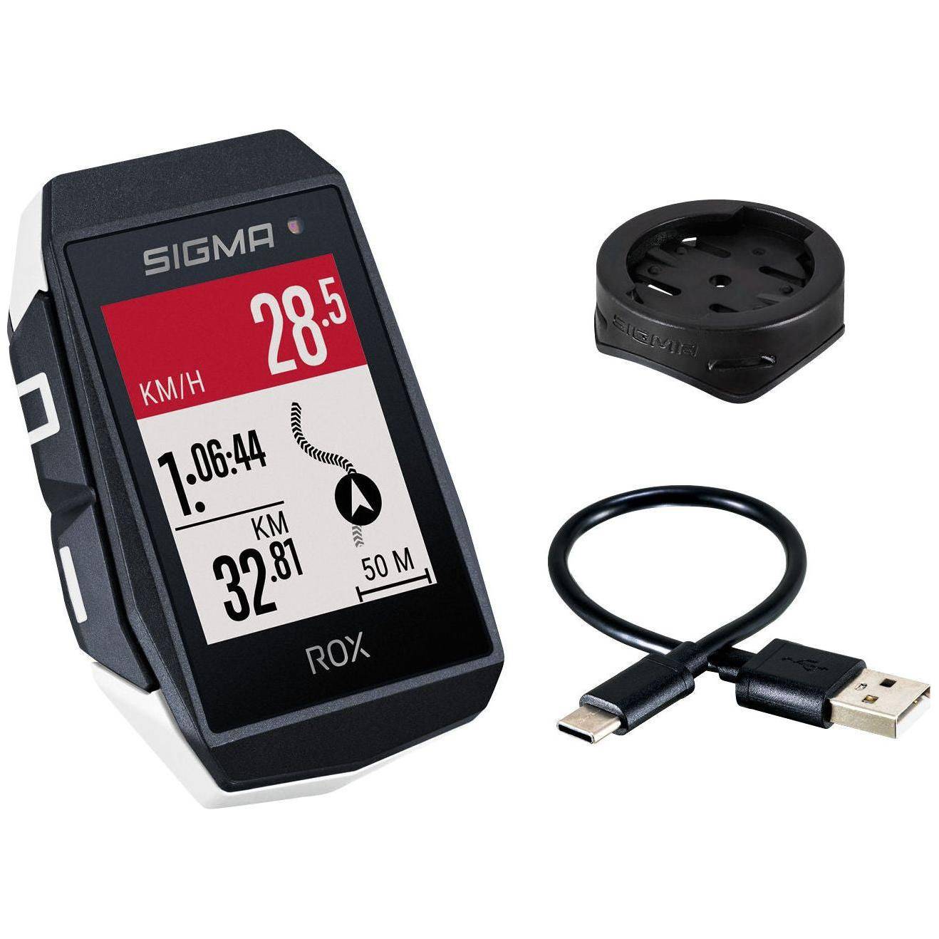 Sigma Gps Fietscomputer Rox 11.1 Evo Gps Met Standaard Stuurhouder - Wit - Le Coq Wielerartikelen