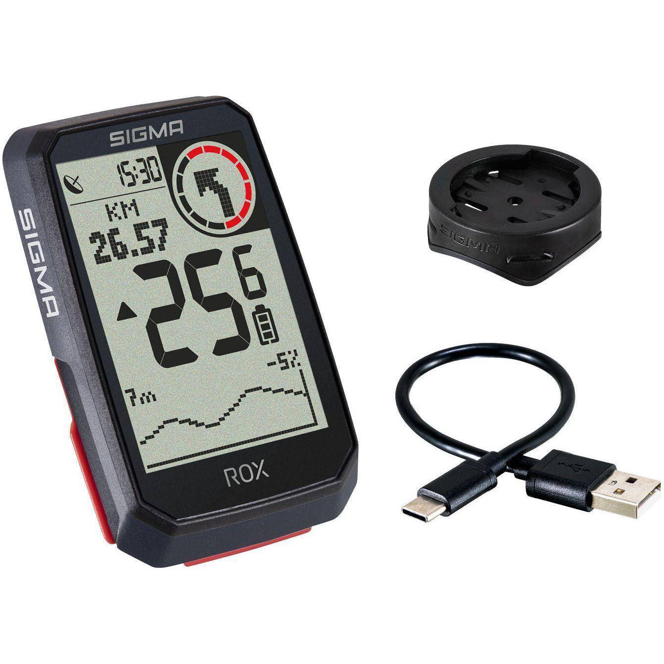 Sigma Fietscomputer Gps Rox 4.0 Met Standaard Stuurhouder - Zwart - Le Coq Wielerartikelen