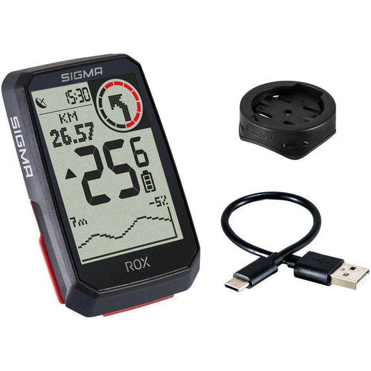 Sigma Fietscomputer Gps Rox 4.0 Met Standaard Stuurhouder - Zwart - Le Coq Wielerartikelen