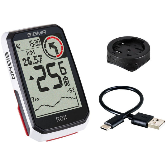 Sigma Fietscomputer Gps Rox 4.0 Met Standaard Stuurhouder - Wit - Le Coq Wielerartikelen
