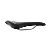 Zadel Selle Italia Max Novus Boost Evo Superflow voor racefiets en MTB, titanium, grijs met zijaanzicht