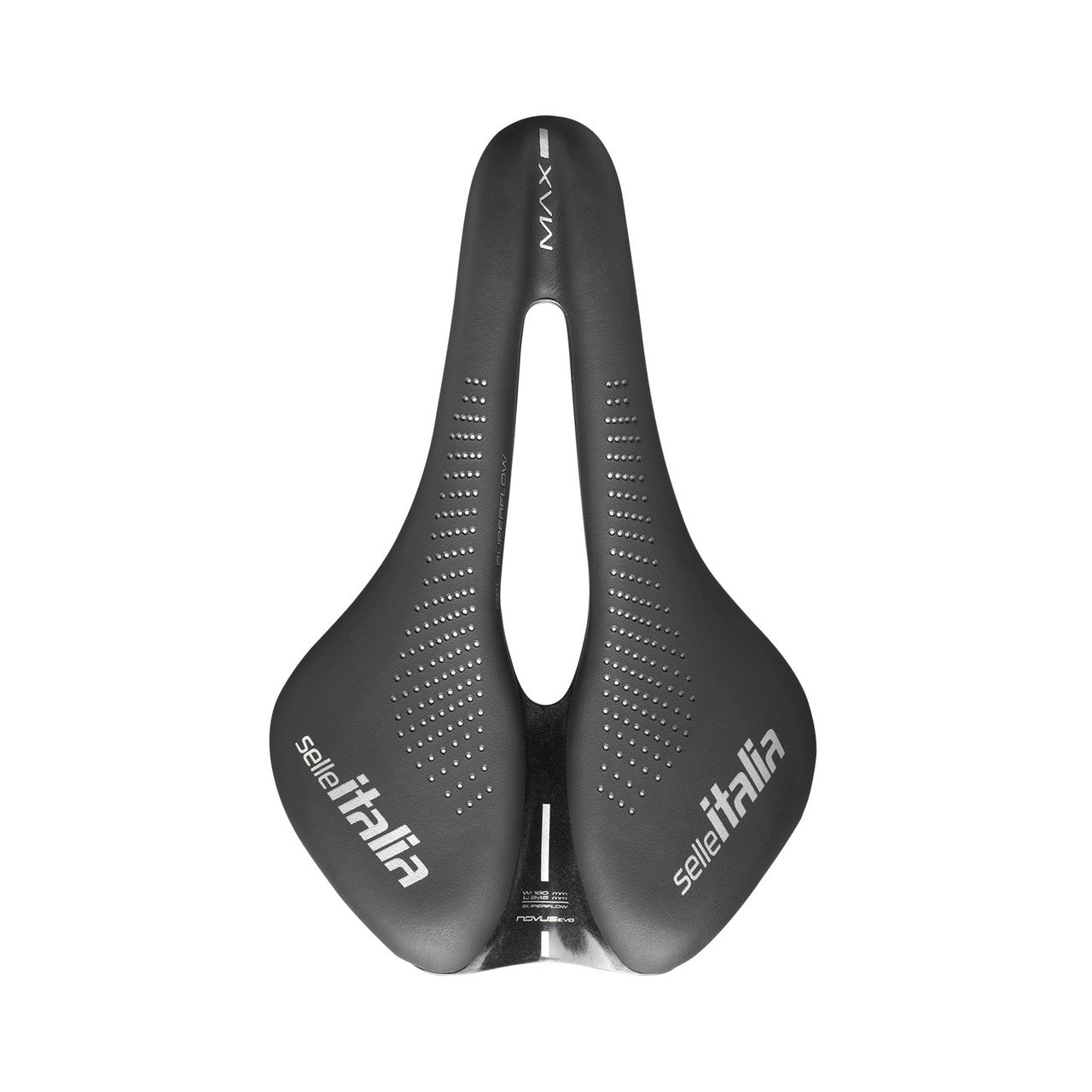 Selle Italia Max Novus Boost Evo Superflow titanium racefiets- en MTB-zadel in grijs, met gelvulling en comfortabele vorm