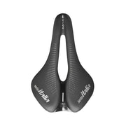 Selle Italia Max Novus Boost Evo Superflow zadel voor racefiets en MTB, grijs met titanium rails, comfortabele gelvulling