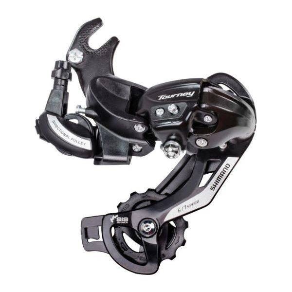 Shimano Tourney RD-TY500 achterderailleur voor 6/7-speed fietsen, zwart met haak, geschikt voor mountainbike of stadsfiets