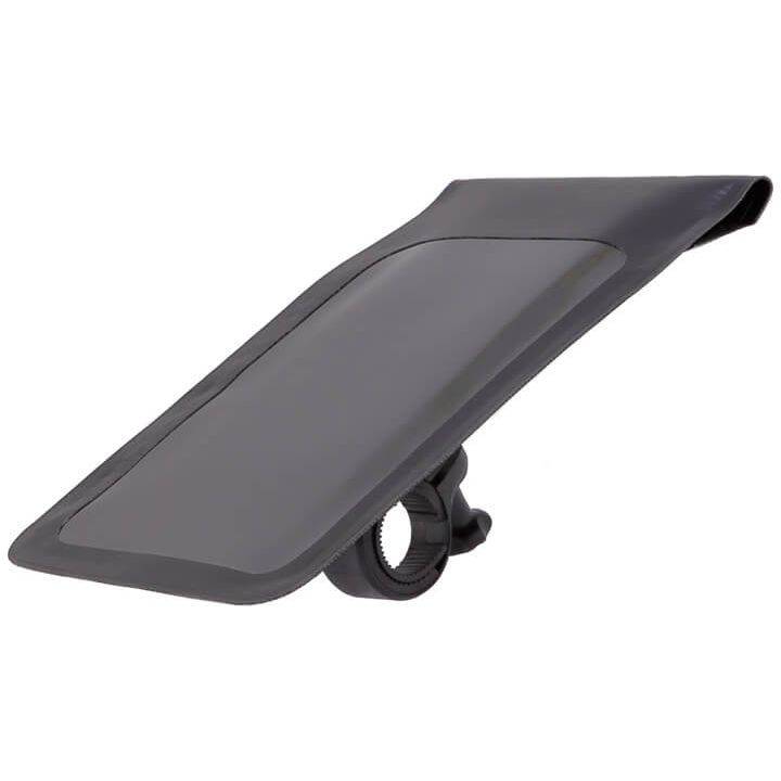Zwarte Mirage waterdichte stuurhouder voor telefoon, grote XXL telecommunicatie pocket, geschikt voor fiets of motor.