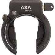 Axa Solid Plus ringslot plug-in art 2, stevige beveiligingsslot voor fietsen met sleutel en ingebouwd slot in zwart.