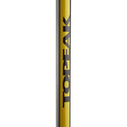 Topeak Joeblow Elite vloerpomp met digitale manometer en stevige voet, geschikt voor het oppompen van fietsbanden.