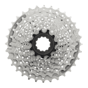Shimano Acera CS-HG201 9-speed cassette met metalen tanden en zwarte behuizing, geschikt voor mountainbikes en racefietsen