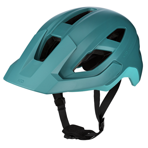Ked Embrace Mu-1 e-bike helm met in-mold constructie en vizier, zwart met oranje details, voor veilig fietsen.