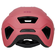KED Embrace Jr kinderfietshelm in M-S maat met vizier, Inmold constructie, blauwe kleur en ventilatiegaten.