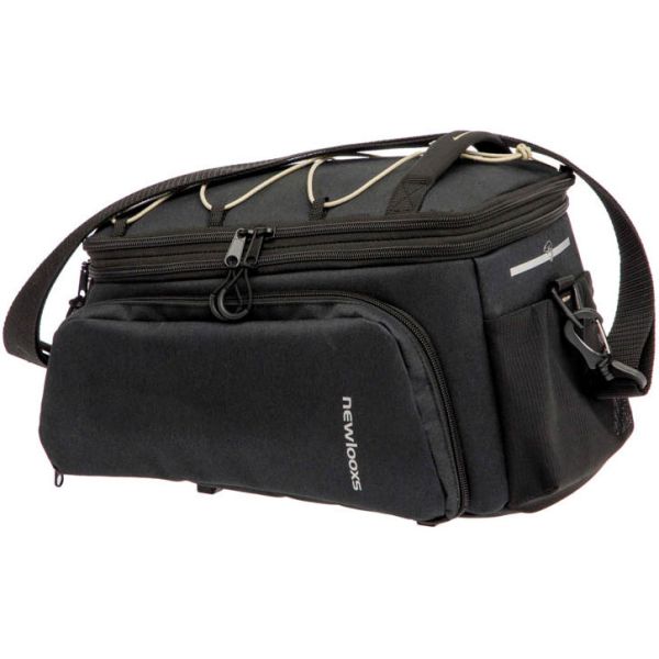 Zwarte New Looxs Sport Trunkbag MIK bagagedrager tas met 31 liter capaciteit, geschikt voor fietsendragers.