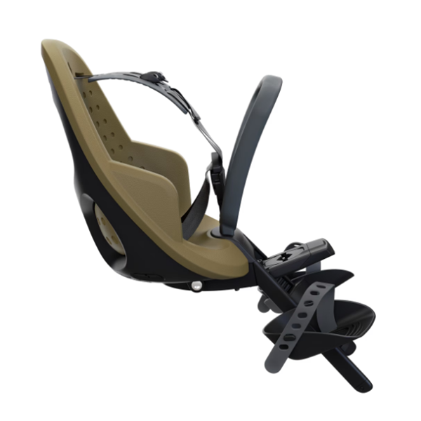 Thule Yepp 2 Mini fietsstoeltje met schokabsorberend schuim voor kinderen, geschikt voor veilige en comfortabele ritten.