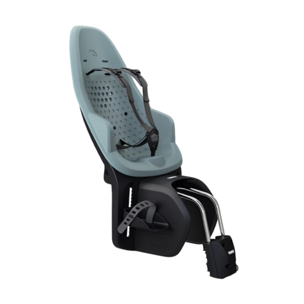 Thule Yepp 2 Maxi achterzitje voor fiets, framebevestiging met quick release, stevig achterop de fiets gemonteerd.