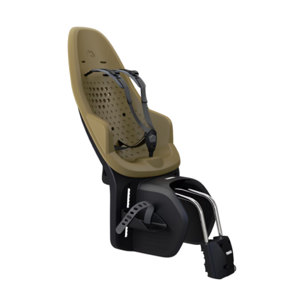 Thule Yepp 2 Maxi framebevestiging voor achterzitje fiets, snel los te maken, geschikt voor kinderfietszitje, zwart en robuust.