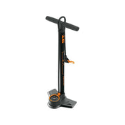 SKS Air-X-Plorer 10.0 vloerpomp met manometer voor het oppompen van banden en sportartikelen, zwart en robuust ontwerp