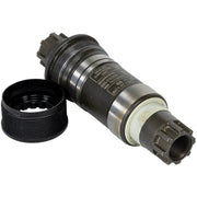 Shimano BB-ES300 Trapas Octalink BSA 68 mm, zwarte trapas met bevestigingsgaten voor fietsonderdelen, overzicht van de trapas.