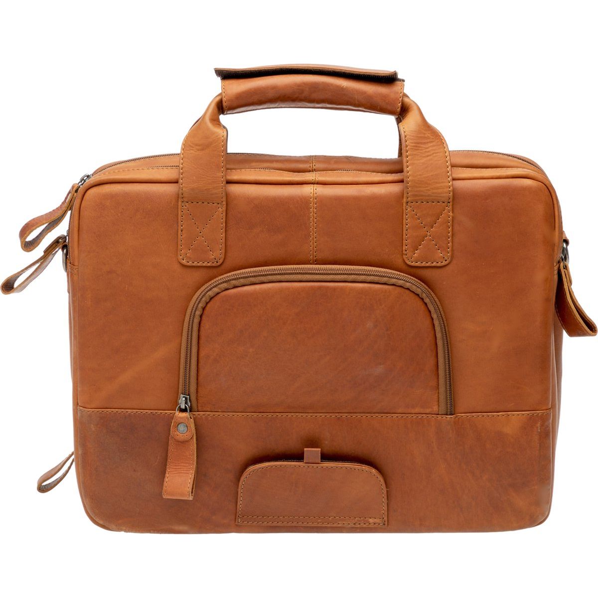 Sacoche de vélo New Looxs Cali 17 litres, 40 x 15 x 31 cm, en cuir de luxe, couleur cognac