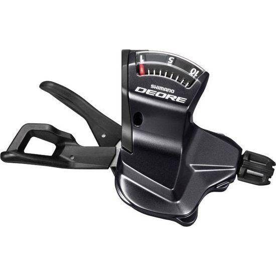 Shimano Deore Trekking SL-T6000 rechter 10-speed shifter voor fiets, duidelijk zichtbaar met bedieningsknoppen en kabel.