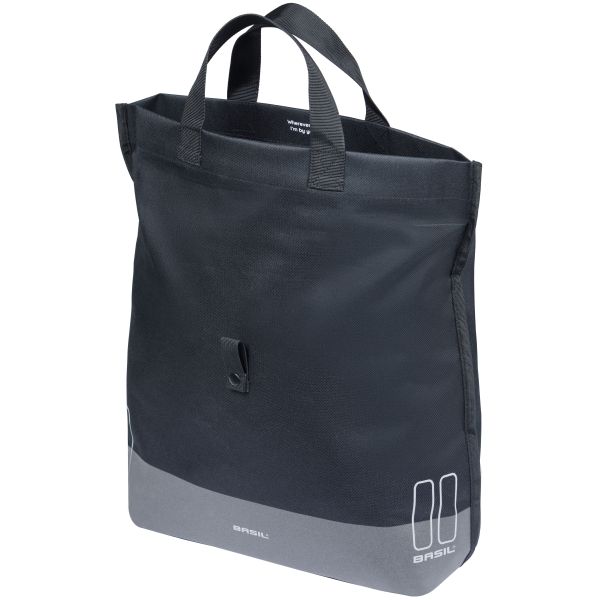 Basil Mara Evo 17-19 liter fietstas enkel met MIK-haken, waterbestendige fietsshopper voor dagelijks gebruik