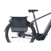 Basil Mara Evo 17-19 liter fietstas enkel met MIK-haken, zwarte fietsshopper voor dagelijks gebruik en fietsaccessoires
