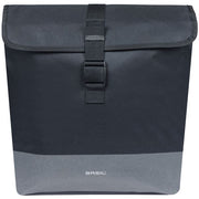 Basil Mara Evo fietstas enkel, 20-24 liter, met MIK-haken voor fietsmand of bagagedrager, zwart en waterbestendig.