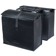 Basil Urban Load Pro MIK dubbele fietstas voor fietsmanden, zwart, waterdicht en geschikt voor 50-64 liter bagage.