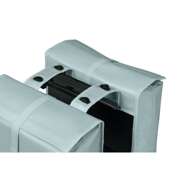 Dubbele Basil Urban Load Pro MIK fietstassen voor bagage, zwart en waterdicht, bevestigbaar op fietsdrager, grote capaciteit 50-64 liter